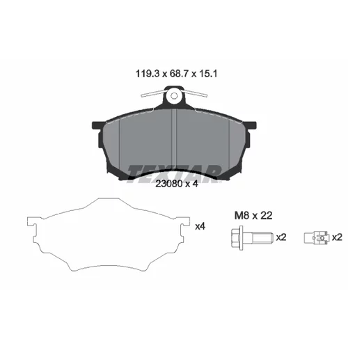 Sada brzdových platničiek kotúčovej brzdy TEXTAR 2308001