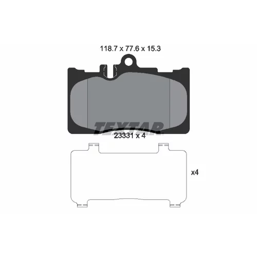 Sada brzdových platničiek kotúčovej brzdy TEXTAR 2333102