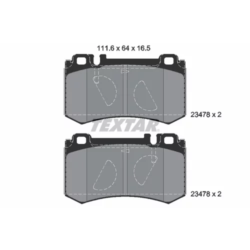 Sada brzdových platničiek kotúčovej brzdy TEXTAR 2347801