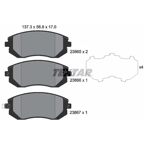 Sada brzdových platničiek kotúčovej brzdy TEXTAR 2386501