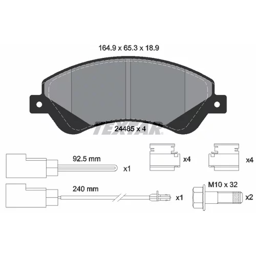 Sada brzdových platničiek kotúčovej brzdy TEXTAR 2448501