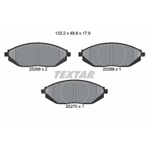 Sada brzdových platničiek kotúčovej brzdy TEXTAR 2526801