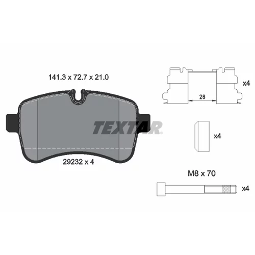Sada brzdových platničiek kotúčovej brzdy TEXTAR 2923201