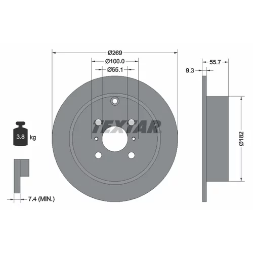 Brzdový kotúč 92126203 /TEXTAR/