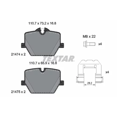 Sada brzdových platničiek kotúčovej brzdy TEXTAR 2147401