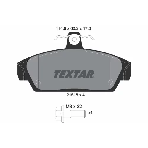 Sada brzdových platničiek kotúčovej brzdy TEXTAR 2151801