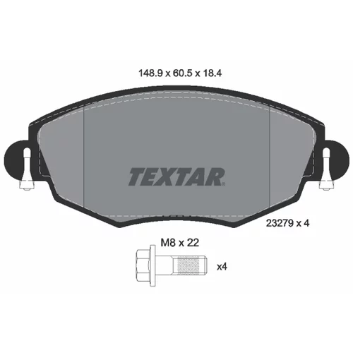 Sada brzdových platničiek kotúčovej brzdy TEXTAR 2327904