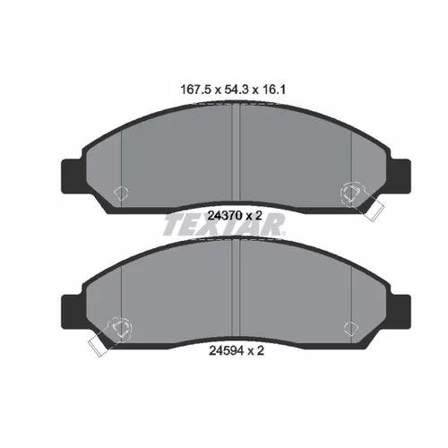 Sada brzdových platničiek kotúčovej brzdy TEXTAR 2437001