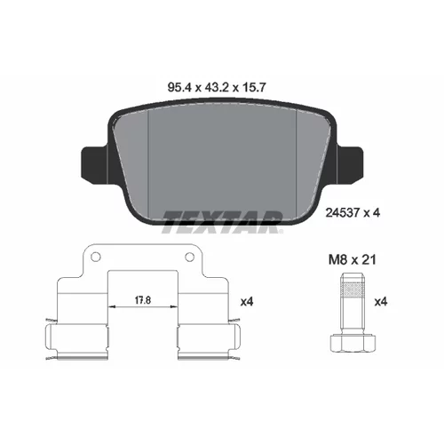 Sada brzdových platničiek kotúčovej brzdy TEXTAR 2453702