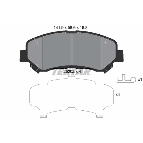 Sada brzdových platničiek kotúčovej brzdy TEXTAR 2520201