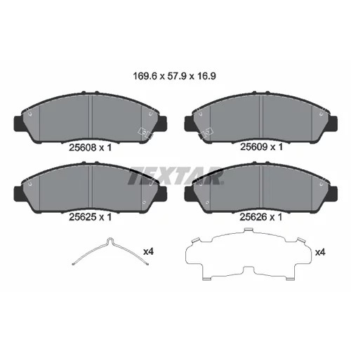 Sada brzdových platničiek kotúčovej brzdy TEXTAR 2560801