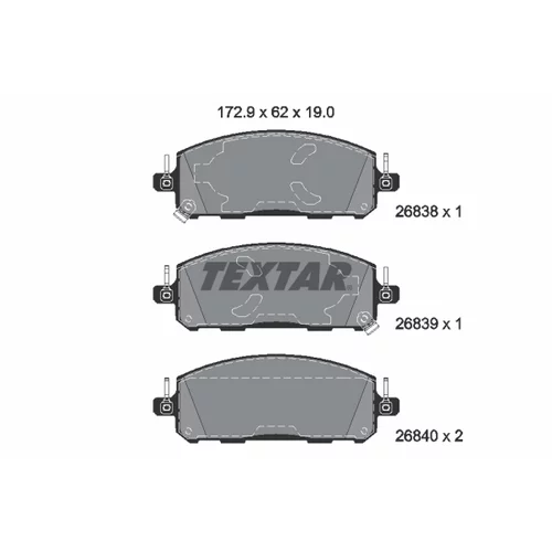 Sada brzdových platničiek kotúčovej brzdy TEXTAR 2683801