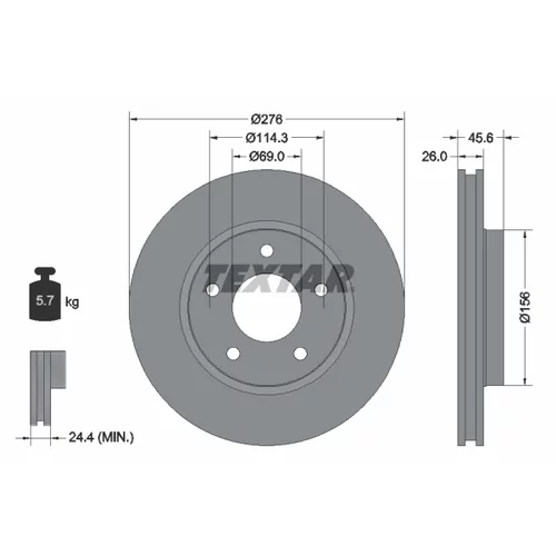 Brzdový kotúč 92197403 /TEXTAR/