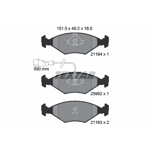 Sada brzdových platničiek kotúčovej brzdy TEXTAR 2119401