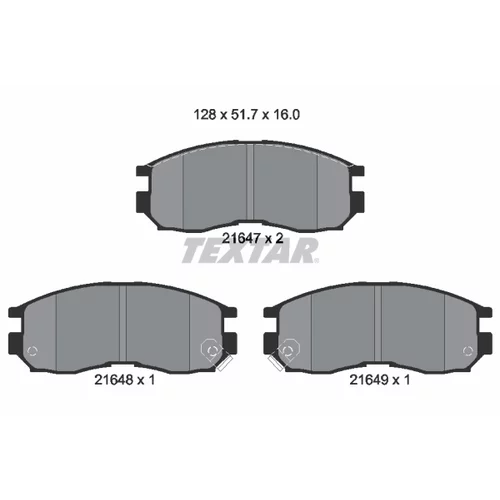 Sada brzdových platničiek kotúčovej brzdy TEXTAR 2164701