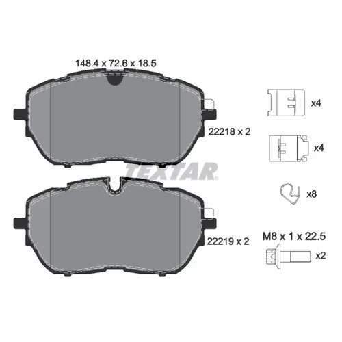 Sada brzdových platničiek kotúčovej brzdy TEXTAR 2221801