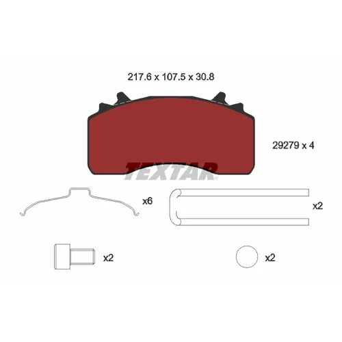 Sada brzdových platničiek kotúčovej brzdy TEXTAR 2927901 - obr. 1