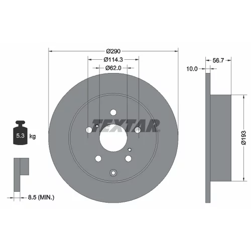 Brzdový kotúč TEXTAR 92164803