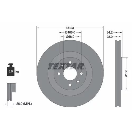 Brzdový kotúč 92267103 /TEXTAR/