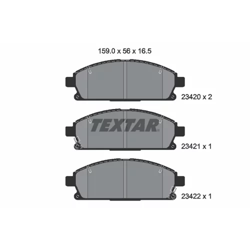 Sada brzdových platničiek kotúčovej brzdy 2342001 /TEXTAR/