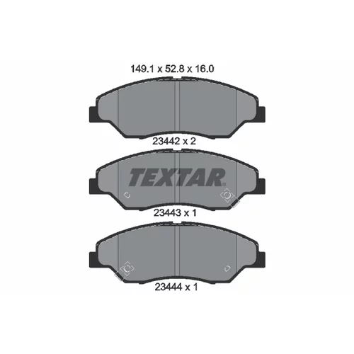 Sada brzdových platničiek kotúčovej brzdy TEXTAR 2344201