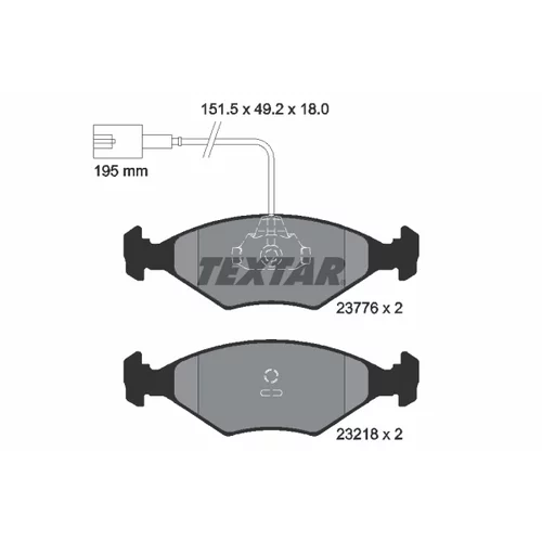 Sada brzdových platničiek kotúčovej brzdy TEXTAR 2377601