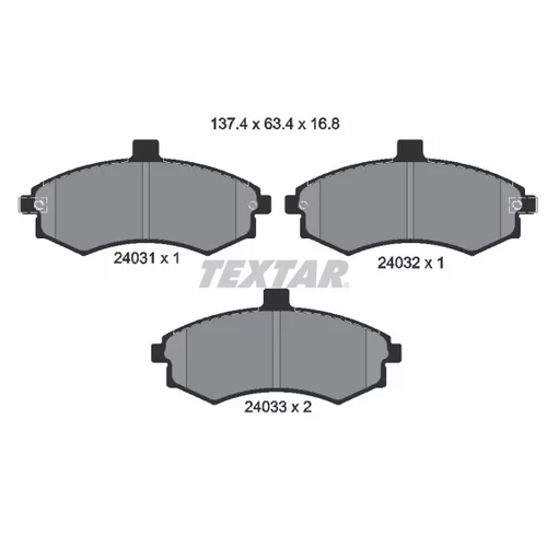 Sada brzdových platničiek kotúčovej brzdy TEXTAR 2403101