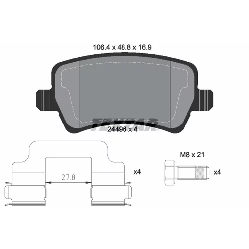 Sada brzdových platničiek kotúčovej brzdy TEXTAR 2449601