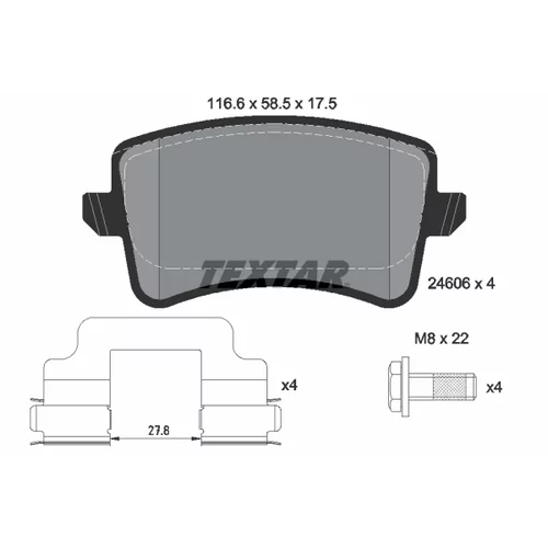 Sada brzdových platničiek kotúčovej brzdy TEXTAR 2460601