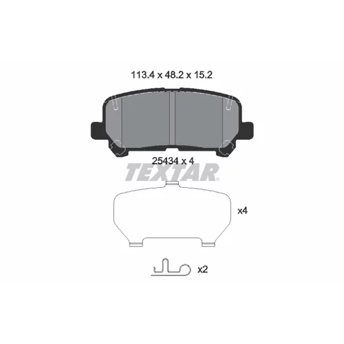 Sada brzdových platničiek kotúčovej brzdy TEXTAR 2543401