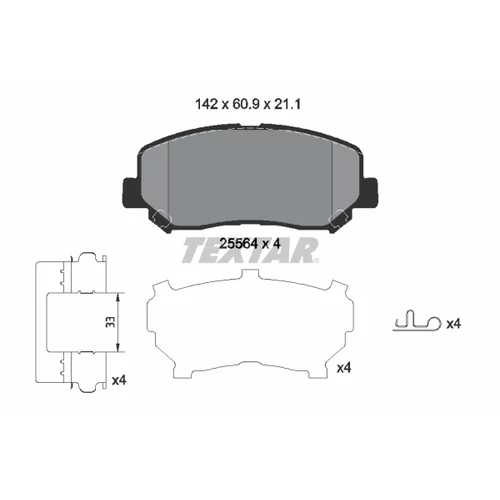 Sada brzdových platničiek kotúčovej brzdy TEXTAR 2556403