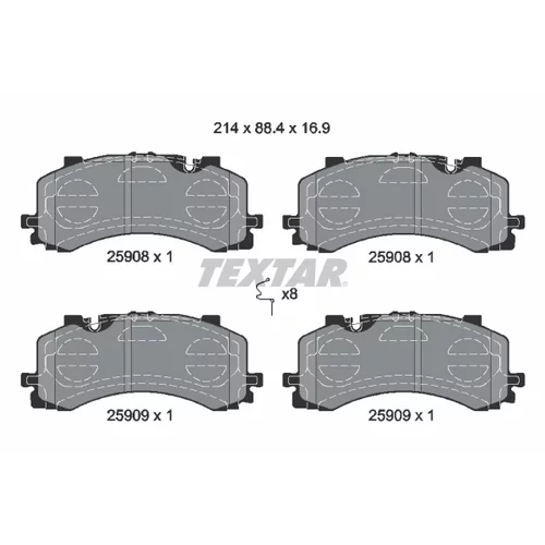 Sada brzdových platničiek kotúčovej brzdy TEXTAR 2590801