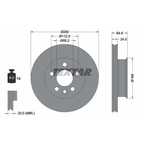 Brzdový kotúč TEXTAR 92056000