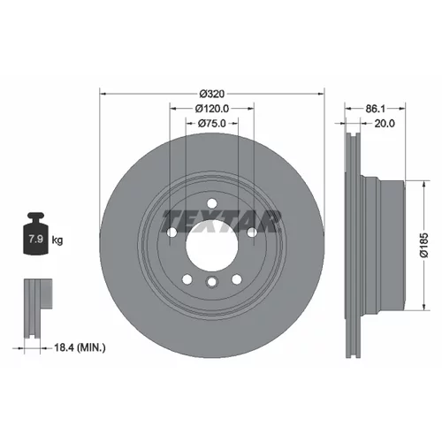 Brzdový kotúč 92202003 /TEXTAR/