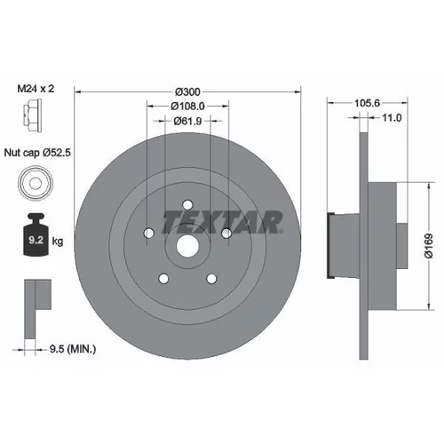 Brzdový kotúč 92252903 /TEXTAR/