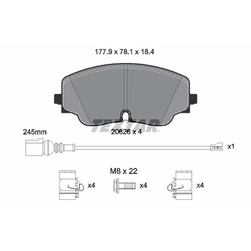 Sada brzdových platničiek kotúčovej brzdy TEXTAR 2062601