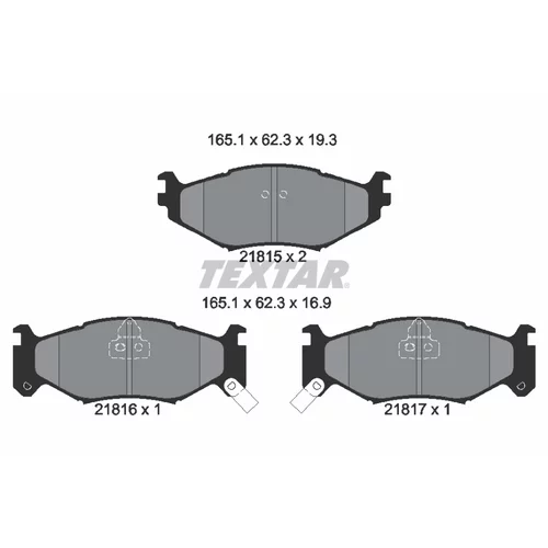 Sada brzdových platničiek kotúčovej brzdy TEXTAR 2181501