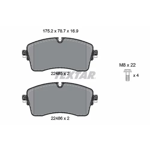 Sada brzdových platničiek kotúčovej brzdy TEXTAR 2248501
