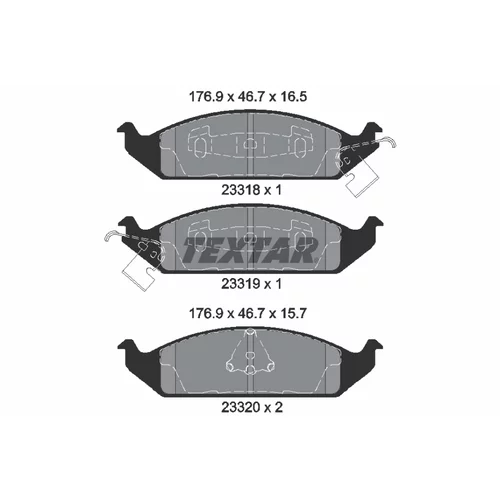 Sada brzdových platničiek kotúčovej brzdy TEXTAR 2331801