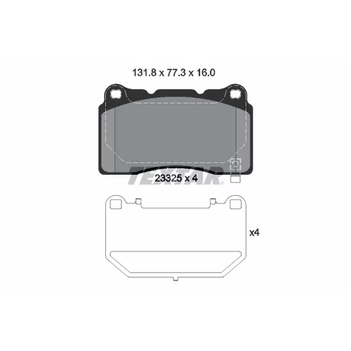 Sada brzdových platničiek kotúčovej brzdy TEXTAR 2332502