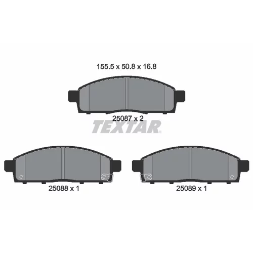 Sada brzdových platničiek kotúčovej brzdy TEXTAR 2508701