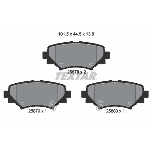 Sada brzdových platničiek kotúčovej brzdy TEXTAR 2587801