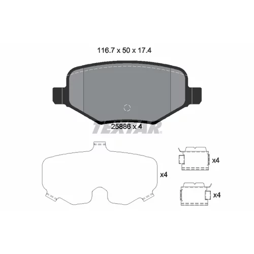 Sada brzdových platničiek kotúčovej brzdy TEXTAR 2588601