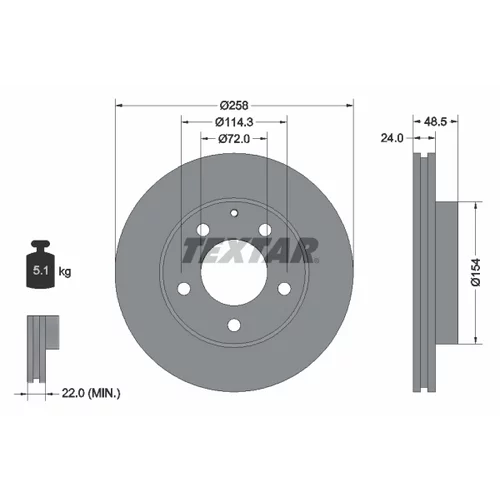 Brzdový kotúč TEXTAR 92062000