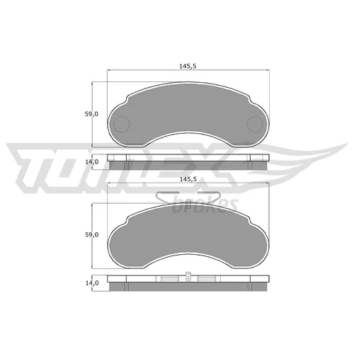 Sada brzdových platničiek kotúčovej brzdy TOMEX Brakes TX 11-14