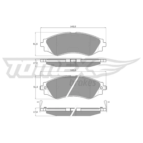 Sada brzdových platničiek kotúčovej brzdy TOMEX Brakes TX 11-80