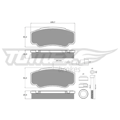 Sada brzdových platničiek kotúčovej brzdy TOMEX Brakes TX 12-461