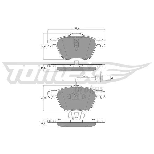 Sada brzdových platničiek kotúčovej brzdy TOMEX Brakes TX 12-56