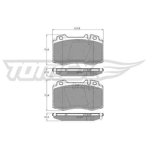 Sada brzdových platničiek kotúčovej brzdy TOMEX Brakes TX 12-81