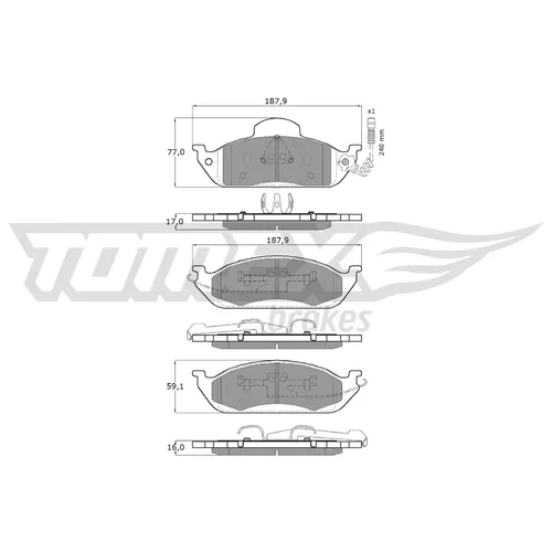 Sada brzdových platničiek kotúčovej brzdy TOMEX Brakes TX 12-83